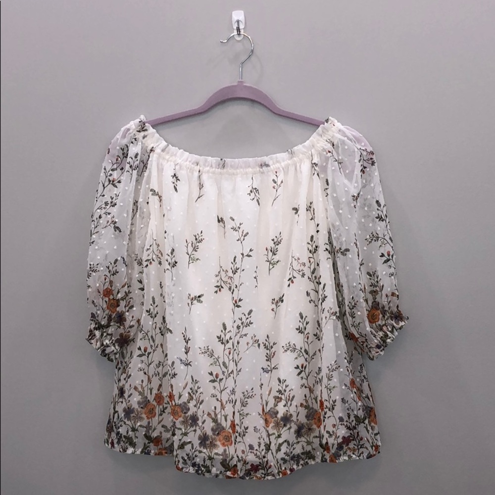 Off the Shoulder Floral Blouse